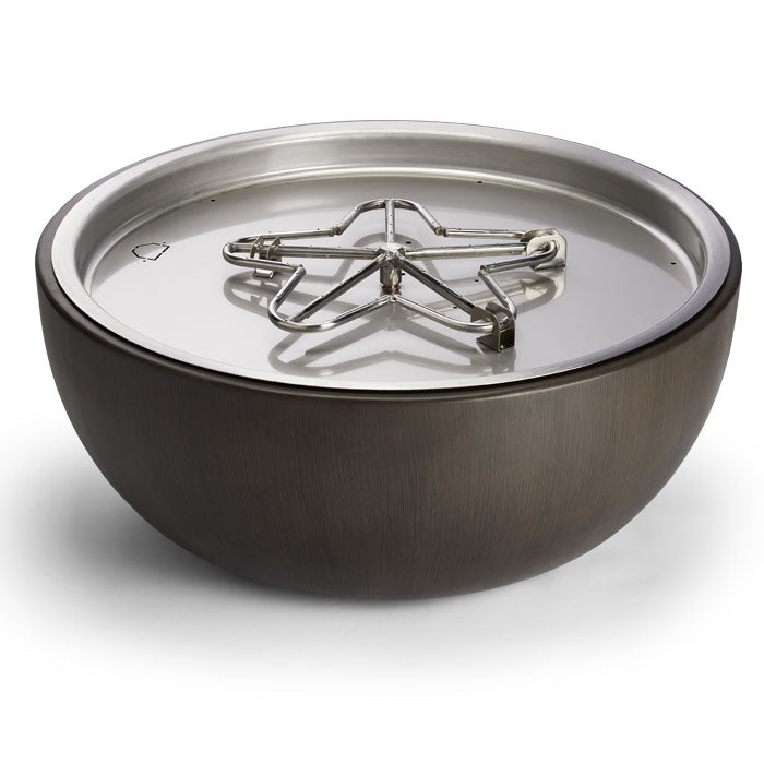 HPC Fire 35-Inch Round Powder Coated Aluminum Spun Gas Fire Bowl