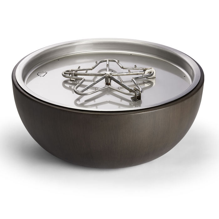 HPC Fire 35-Inch Round Powder Coated Aluminum Spun Gas Fire Bowl
