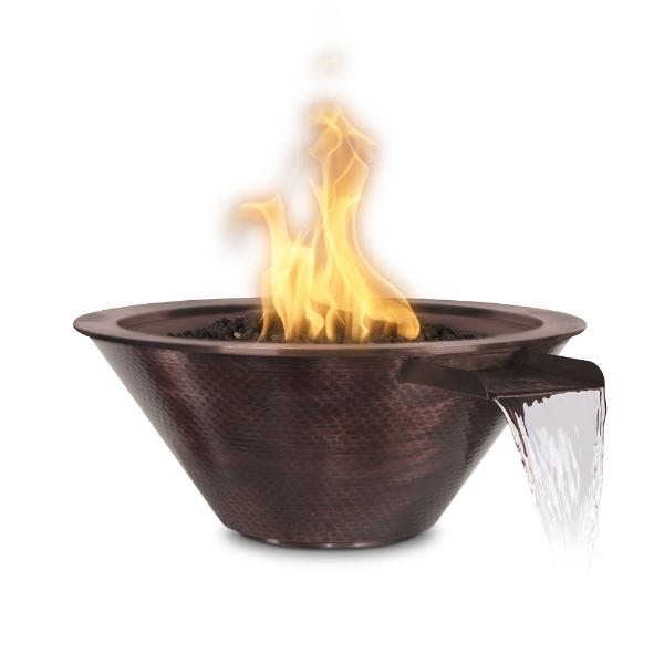 The Outdoor Plus Cazo Fire & Water Hammered Copper Round Fire Bowl