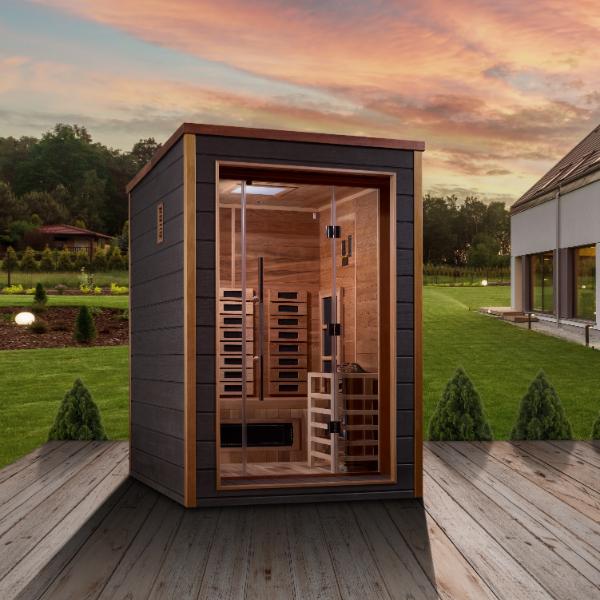 Golden Designs "Nora" 2 Person Outdoor-Indoor PureTech™ Hybrid Full Spectrum Sauna