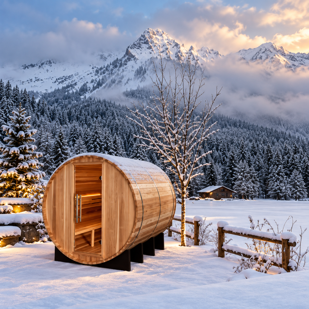 Golden Designs "Klosters" 6 Person Barrel Traditional Sauna (GDI-B006-01)