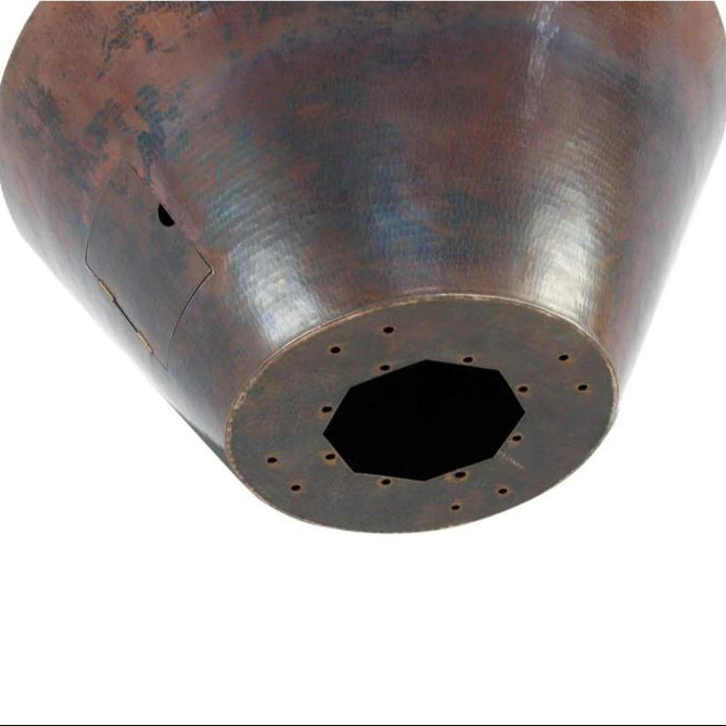 HPC Fire Mesa 32-Inch Round Hammered Copper Gas Fire Bowl