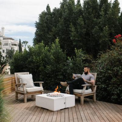HPC Fire Bravo Square Lightweight Concrete 32" Fire Pit by Dekko