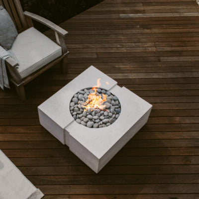 HPC Fire Bravo Square Lightweight Concrete 32" Fire Pit by Dekko