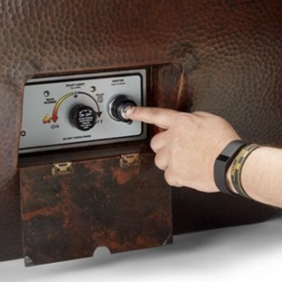 HPC Fire Phoenix 47x25-Inch Linear Hammered Copper Gas Fire Pit