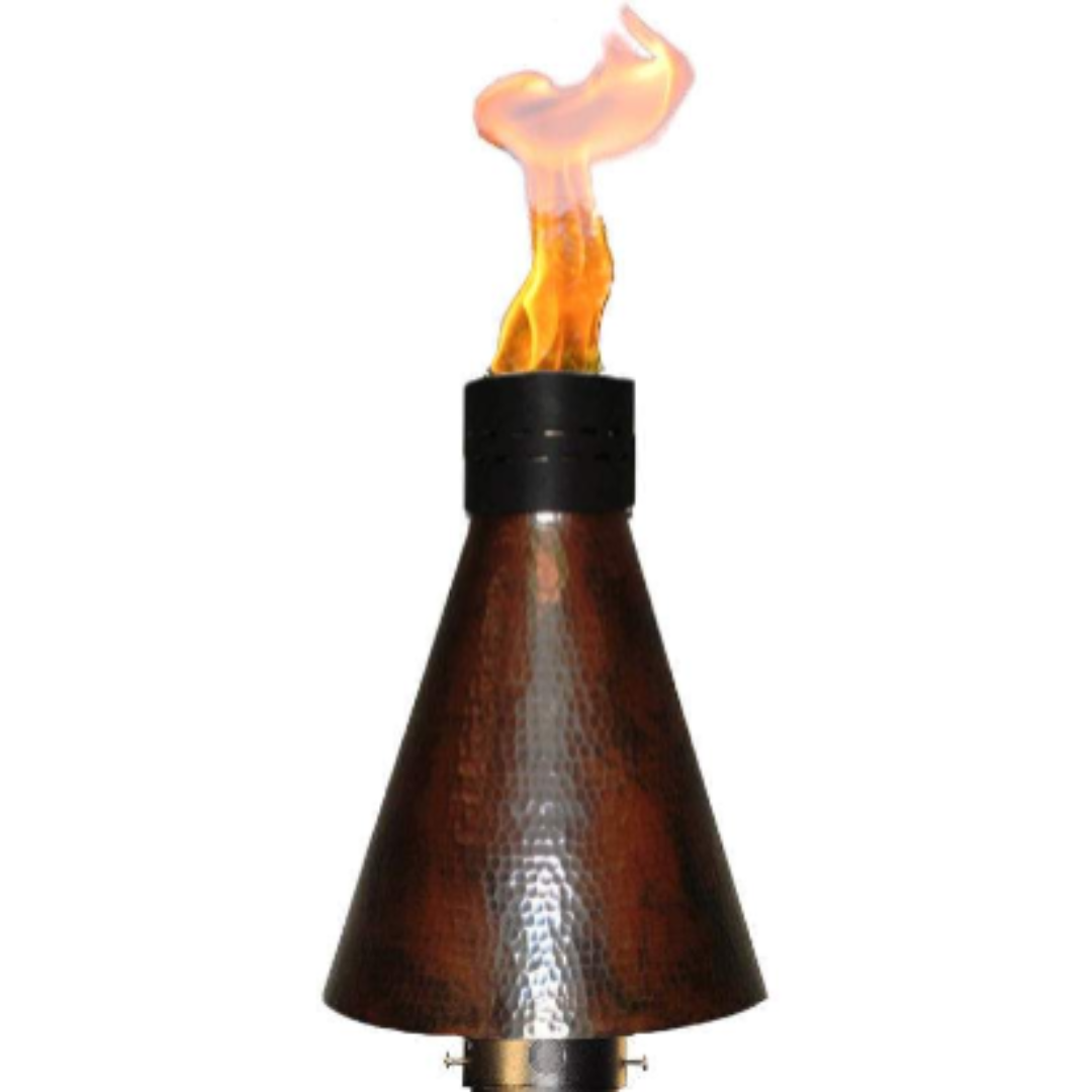 HPC Fire Hammered Copper Match Light Torch Head with 96" Post