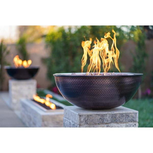 The Outdoor Plus Sedona 27" Round Fire Bowl - Hammered Copper