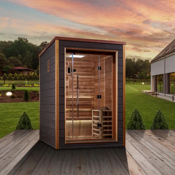 Golden Designs "Narvik" 2 Person Outdoor-Indoor Traditional Sauna (GDI-8202-01)