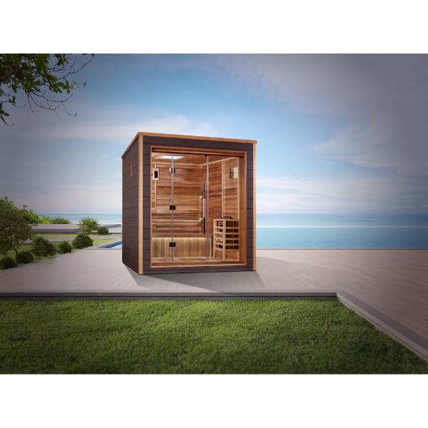 Golden Designs "Drammen" 3 Person Outdoor-Indoor Traditional Sauna