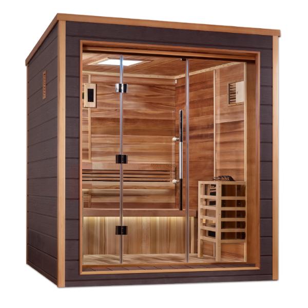 Golden Designs "Drammen" 3 Person Outdoor-Indoor Traditional Sauna