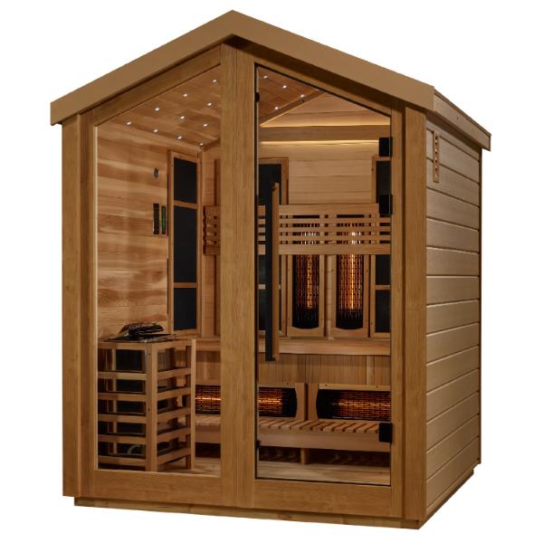 Golden Designs "Loviisa" 3 Person Barn Hybrid (PureTech™ Full Spectrum IR or Traditional Stove) Outdoor Sauna