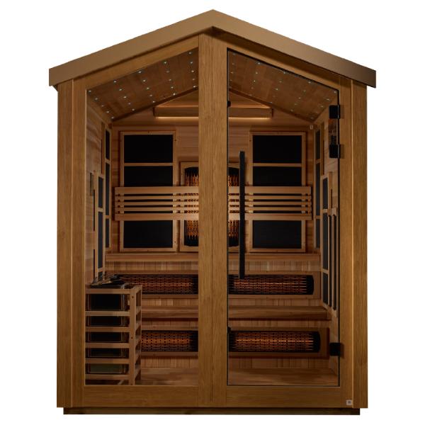 Golden Designs "Kaskinen" 6 Person Barn Hybrid (PureTech™ Full Spectrum IR or Traditional Stove) Outdoor Sauna