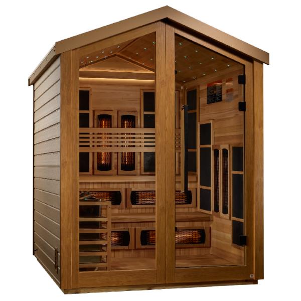Golden Designs "Kaskinen" 6 Person Barn Hybrid (PureTech™ Full Spectrum IR or Traditional Stove) Outdoor Sauna