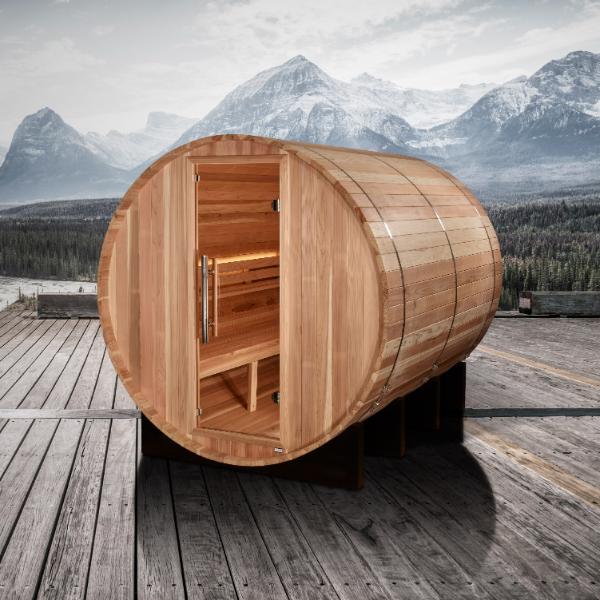 Golden Designs "Klosters" 6 Person Barrel Traditional Sauna