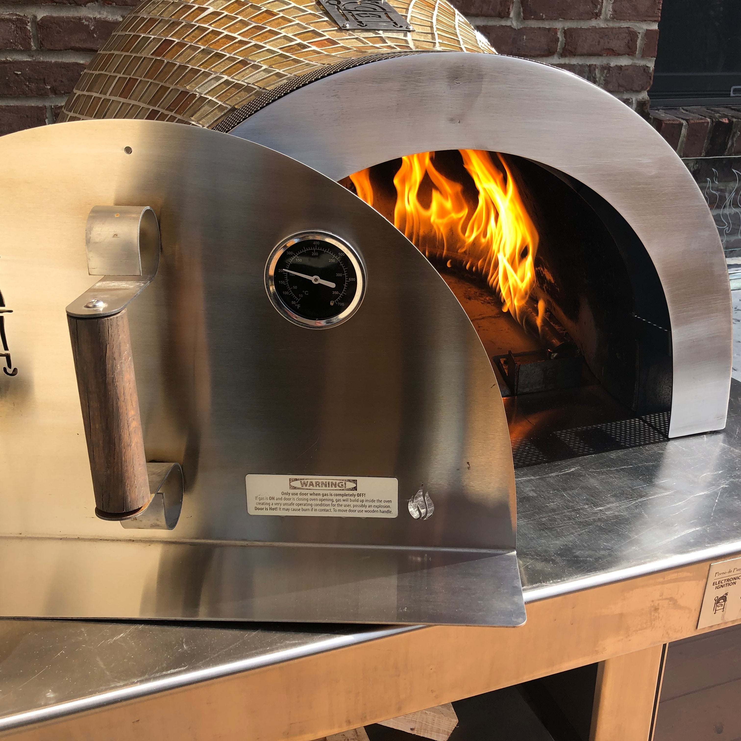 HPC Fire Forno Series Hybrid Dual Fuel Wood & Gas Pizza Oven with Cart