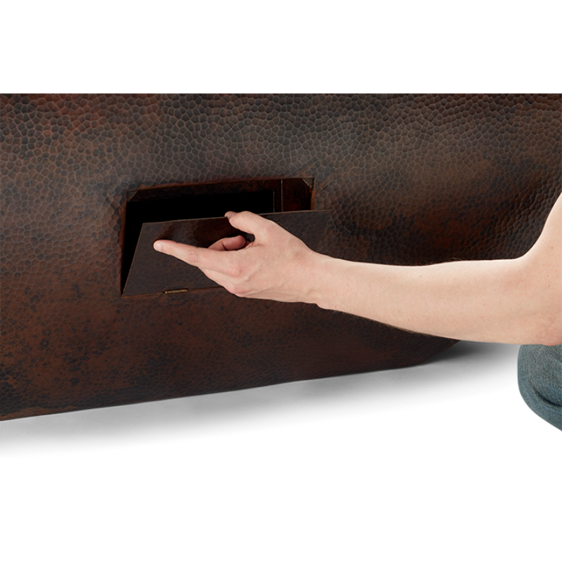 HPC Fire Sedona 40" Square Hammered Copper Gas Fire Pit