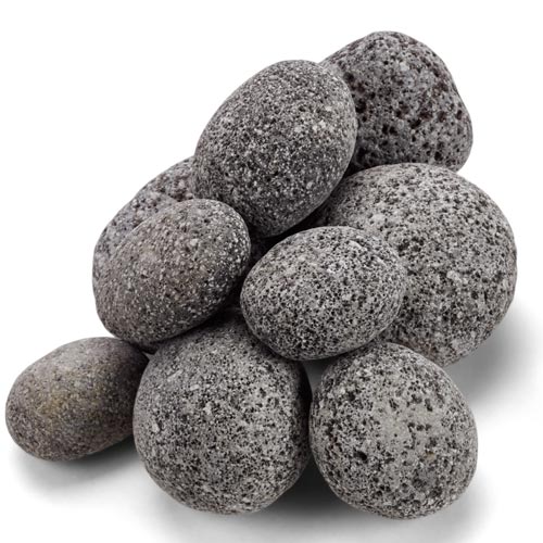 HPC Fire Grey Rolled Lava Stone 1/2 Cubic Foot