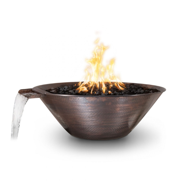 The Outdoor Plus 31" Remi Hammered Copper Fire & Water Bowl